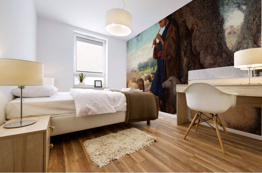 The piping shepherd [1864] by William James Webbe [1830–1904] Mural print