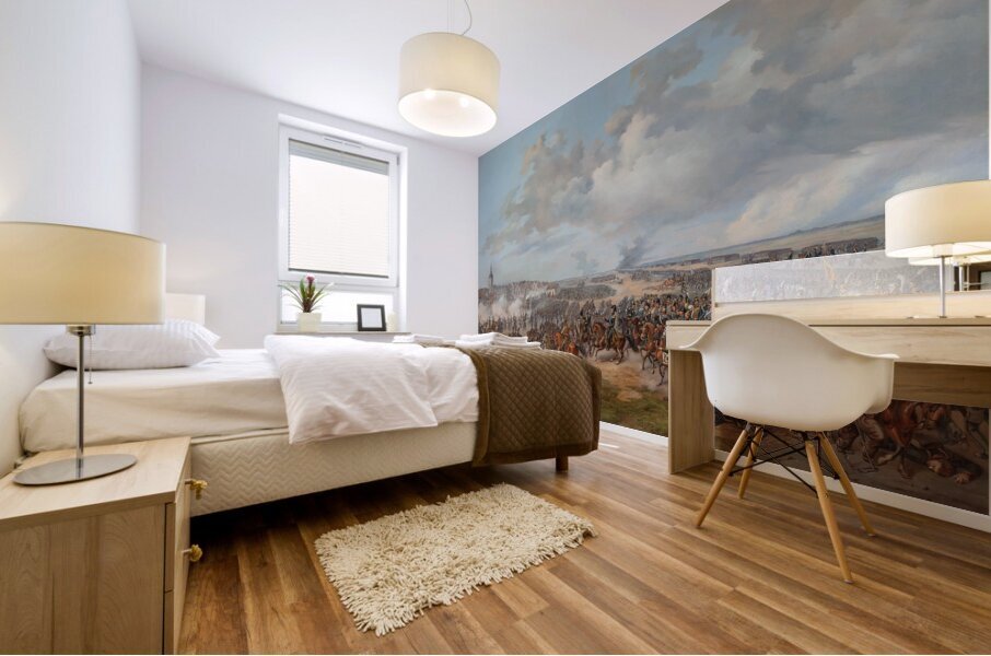 Swedish Troops Assaulting the Town Gate of Leipzig. October 19. 1813 [1853] by Alexander Wetterling [1796–1858] Mural print