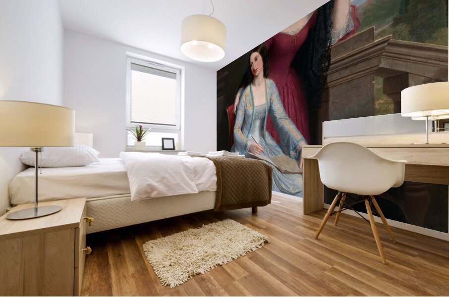 Two Women in an Italian Landscape [1854] by Miner Kilbourne Kellogg [1814–1889] Mural print