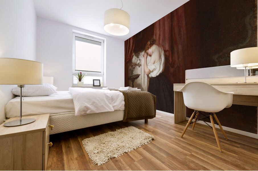 Evening Prayer [1863–1864] by Antoine–Émile Plassan [1817–1903] Mural print