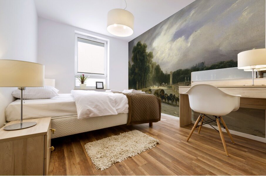 Le Cours–la–Reine [1828] by Théodore Gudin [1802–1880] Mural print