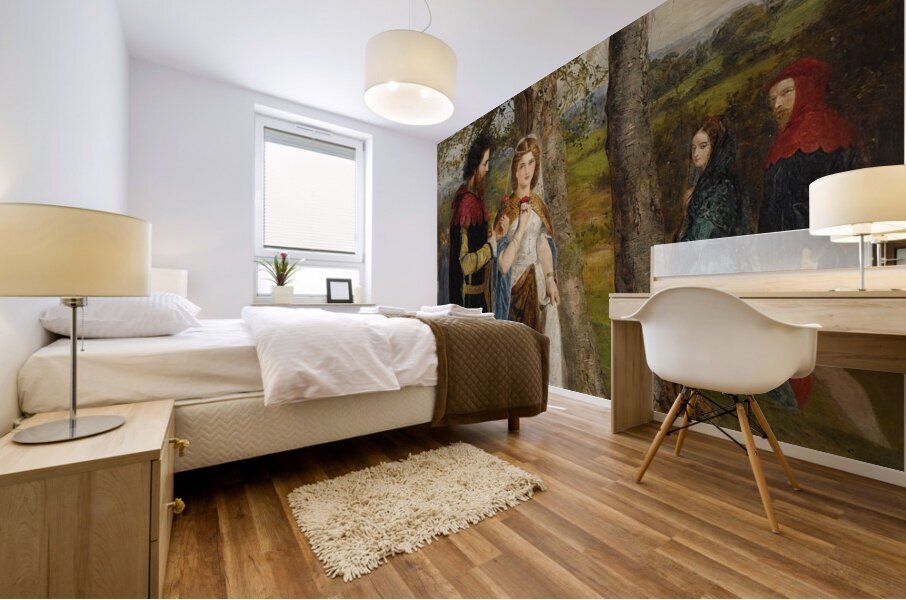 Sir Launcelot And Queen Guinevere by James Archer [1822–1904] Mural print