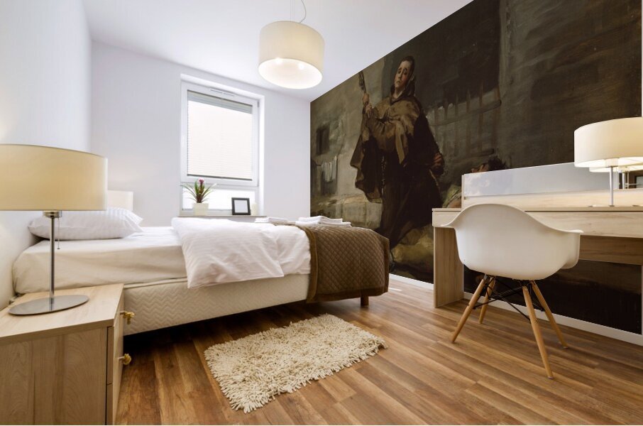 Friar Pedro Clubs El Maragato with the Butt of the Gun [c. 1806] by Francisco de Goya [1746–1828] Mural print