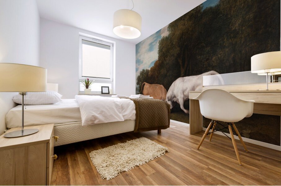 Bulls Fighting [1786] by George Stubbs [1724–1806] Mural print