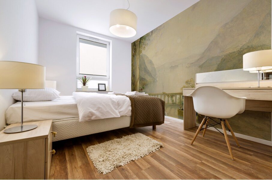 Figures on a Balcony. Probably at Westpoint [ca. 1843] by Thomas Creswick [1811–1869] Mural print