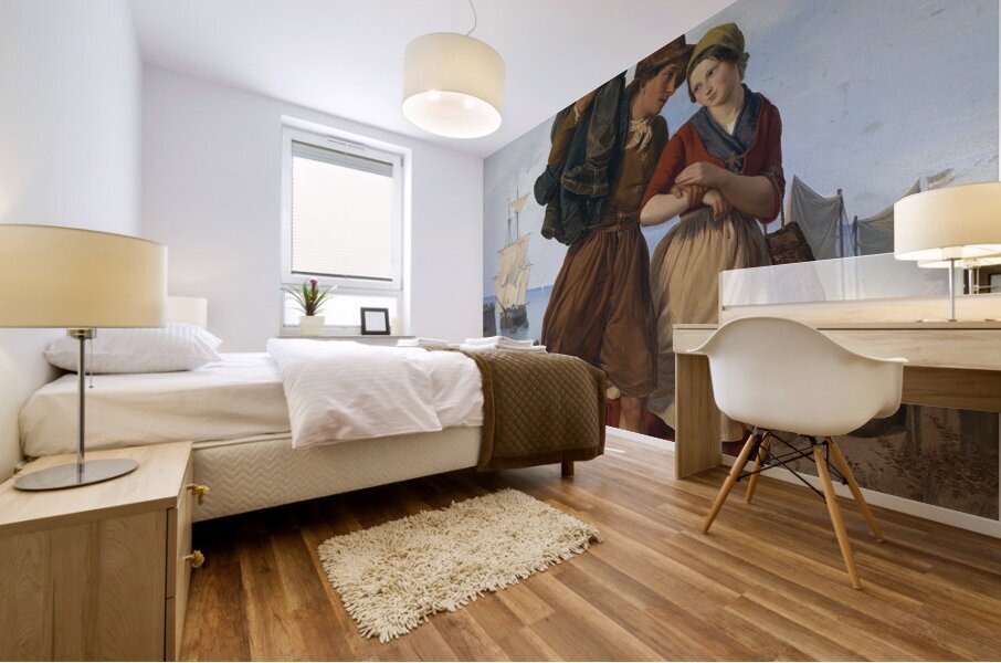 Heimkehr des Fischers [1837] by Rudolf Jordan [1810–1887] Mural print