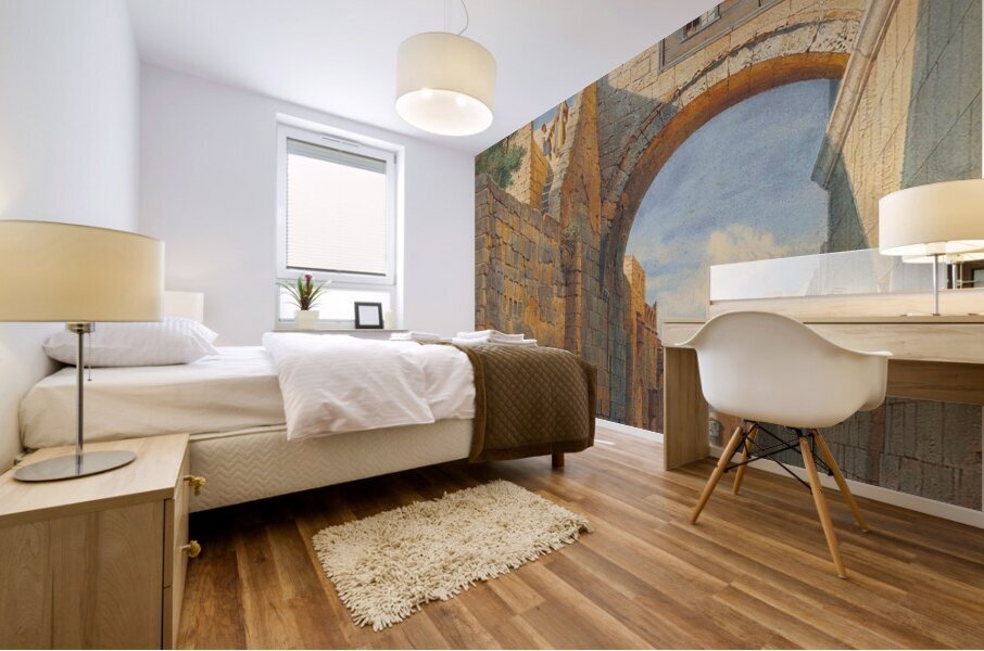 Street Scene In Jerusalem [1863] by Carl Friedrich Heinrich Werner [1808–1894] Mural print