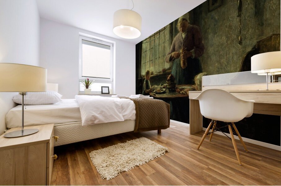 A Family Meal [1890s] by Evert Pieters [1856–1932] Mural print