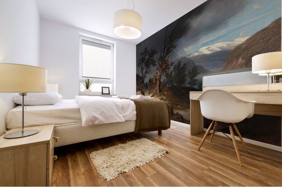 Stormy Landscape with a Rider [1835] by Thomas Fearnley [1802–1842] Mural print