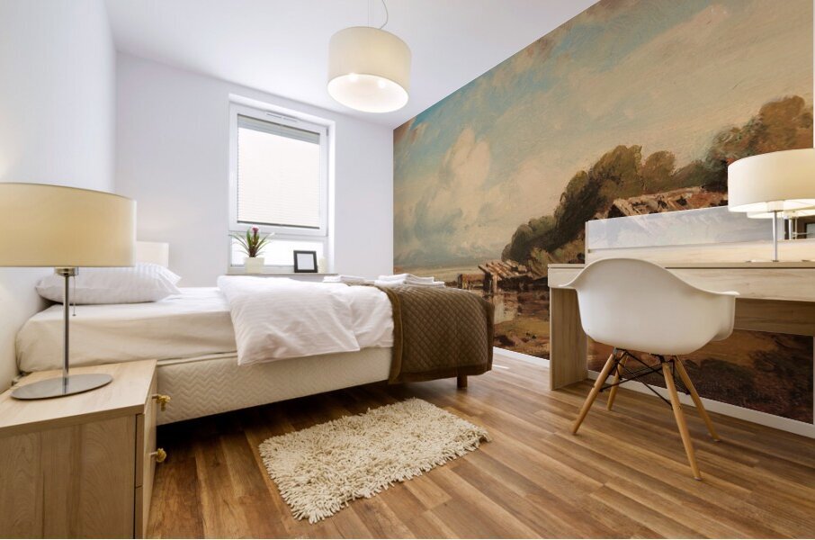 Fischerhütte am Starnberger See [1880] by August Seidel [1820–1904] Mural print