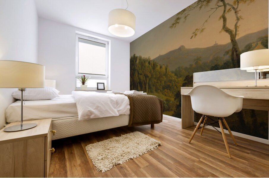 Matlock Dale. Looking toward Black Rock Escarpment by Joseph Wright of Derby [1734–1797] Mural print