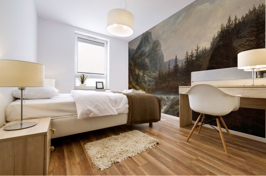 Norwegian Landscape [1822] by Johan Christian Dahl [1788–1857] Mural print