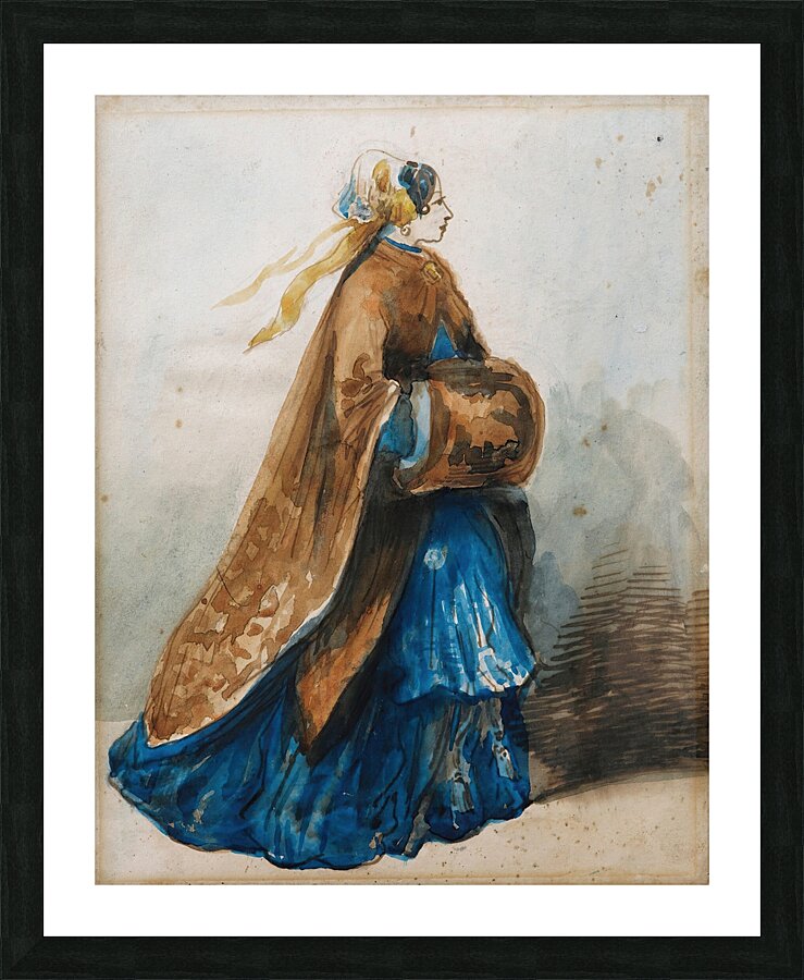 An Elegant Lady by Constantin Guys [1805–1892] Picture Frame print