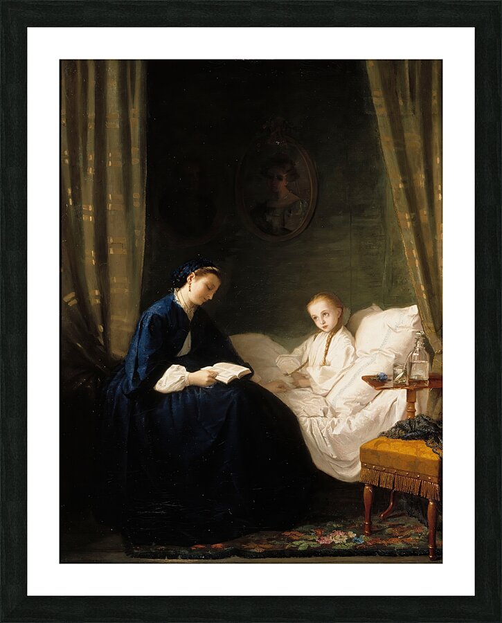 Mother Reading To Her Sick Child [1859–1862] by Ida Silfverberg [1834–1899] Picture Frame print