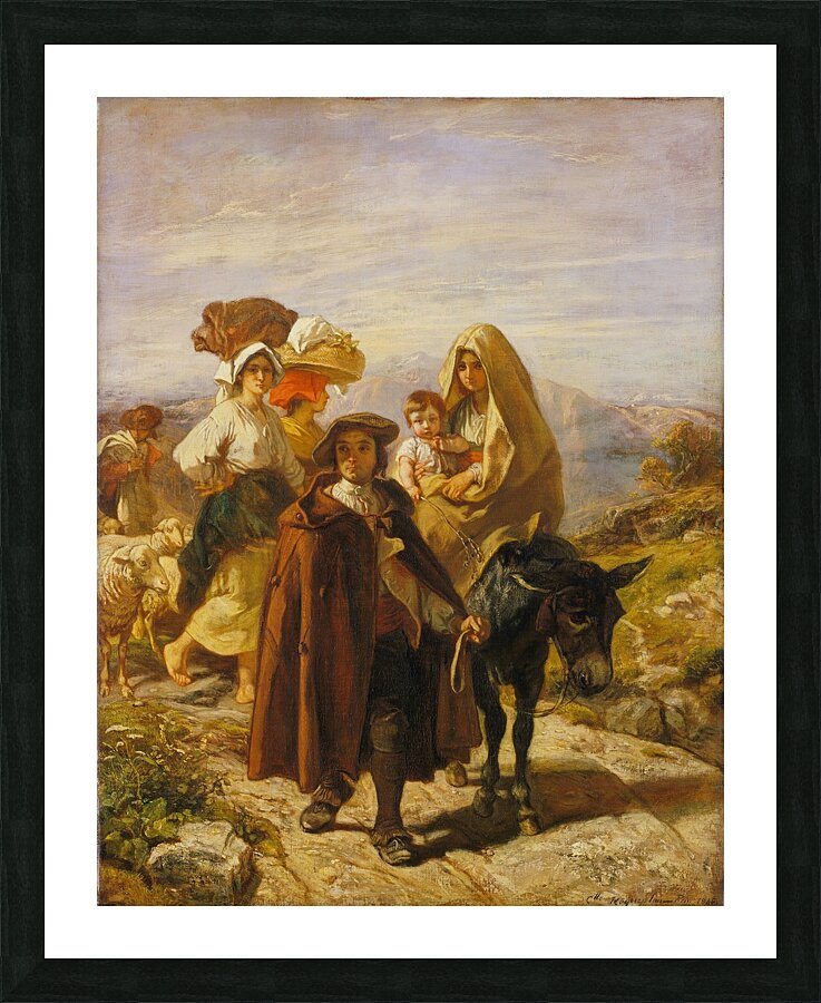 Peasants of Béarn [1846] by Camille–Joseph–Etienne Roqueplan [1803–1855] Picture Frame print