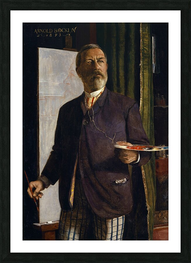 Self–Portrait in the Studio [1893] by Arnold Böcklin [1827–1901] Picture Frame print