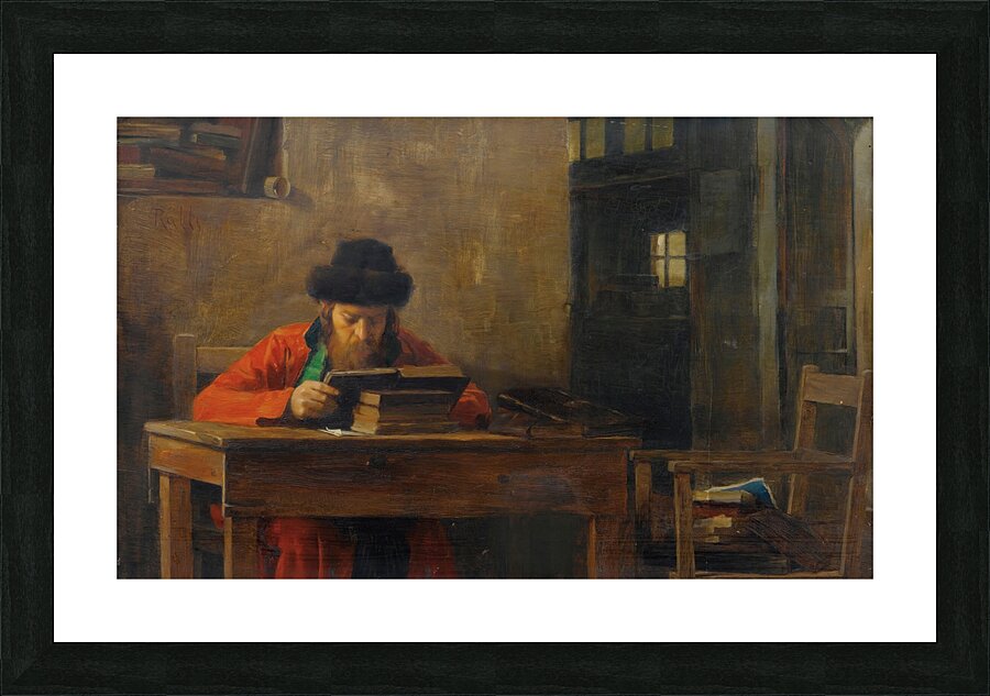 Reading Rabbi by Theodoros Ralli [1852–1909] Picture Frame print