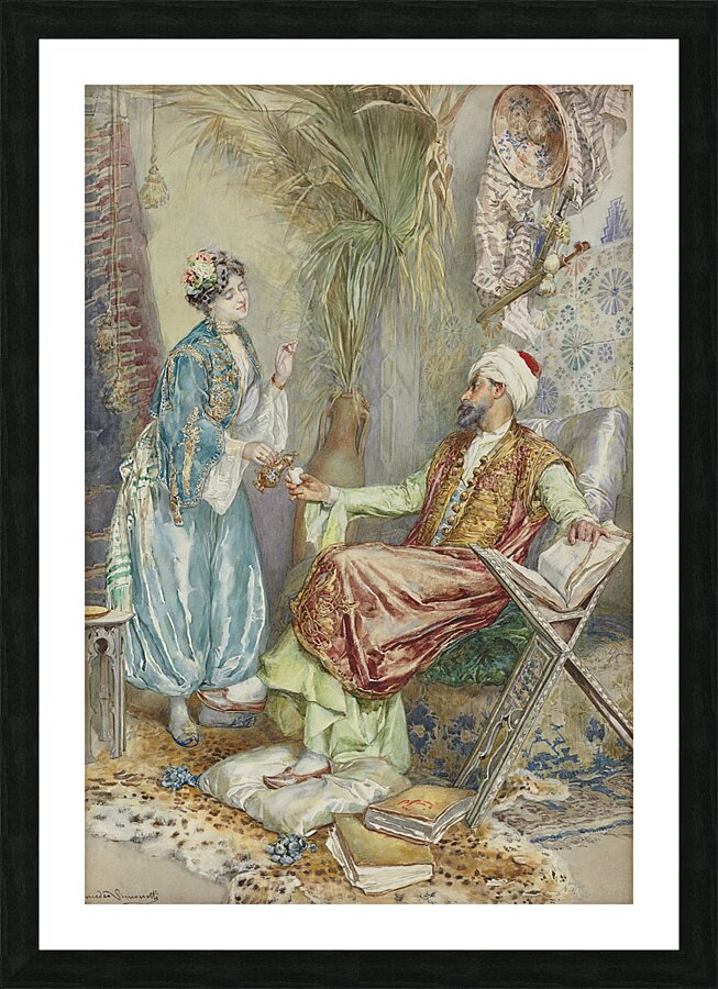 Teatime by Amedeo Simonetti [1874–1922] Picture Frame print