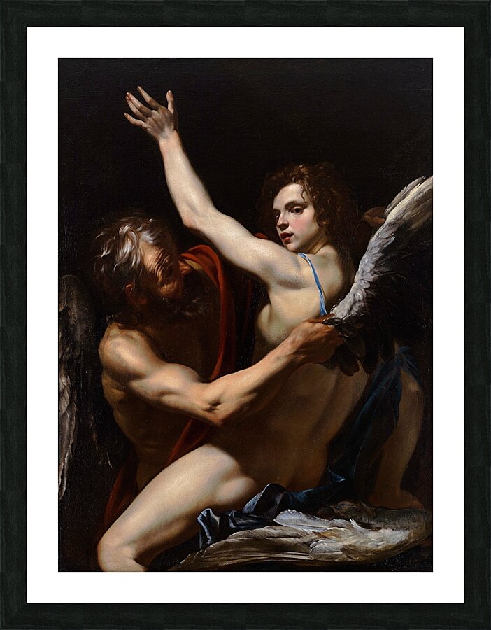 Daedalus and Icarus [circa 1625] by Orazio Riminaldi [1593–1630] Picture Frame print