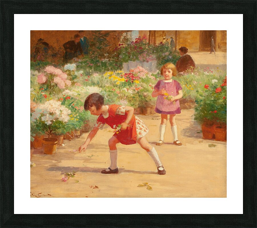 Gathering Flowers by Victor Gabriel Gilbert [1847–1933] Picture Frame print