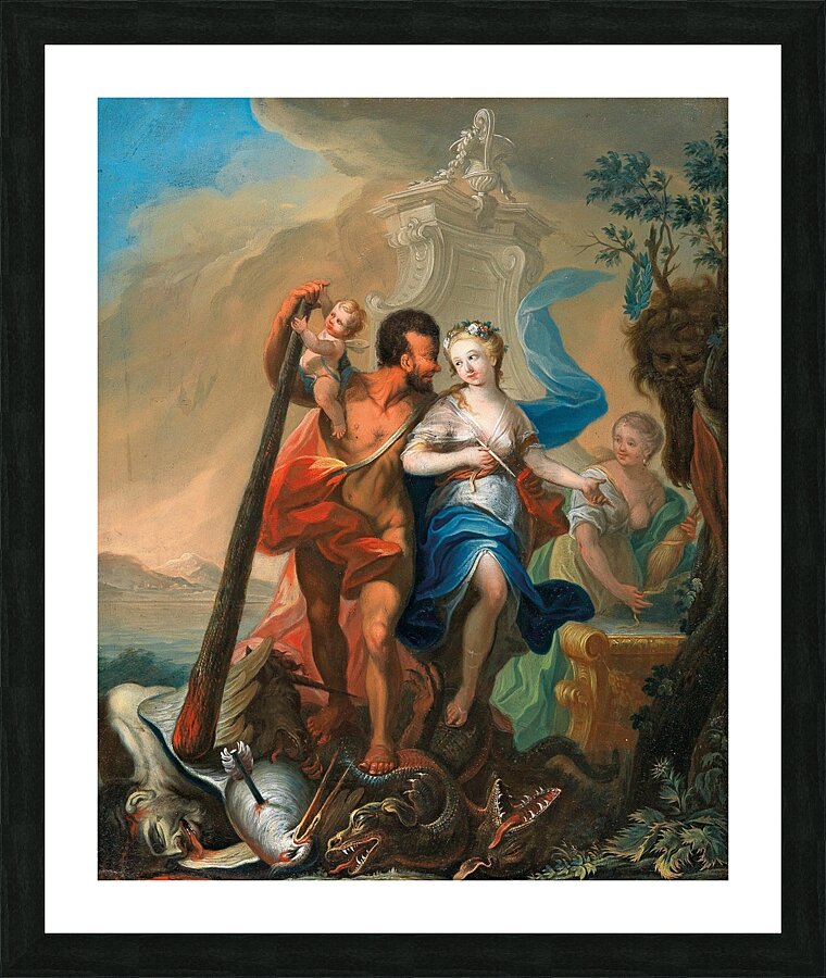 Perseus saving Andromeda [1741] by Josef Adam Ritter von Mölck [1714–1794] Picture Frame print