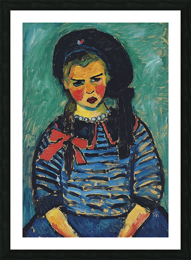 Girl With Red Ribbon [1911] by Alexej von Jawlensky [1864–1941] Picture Frame print