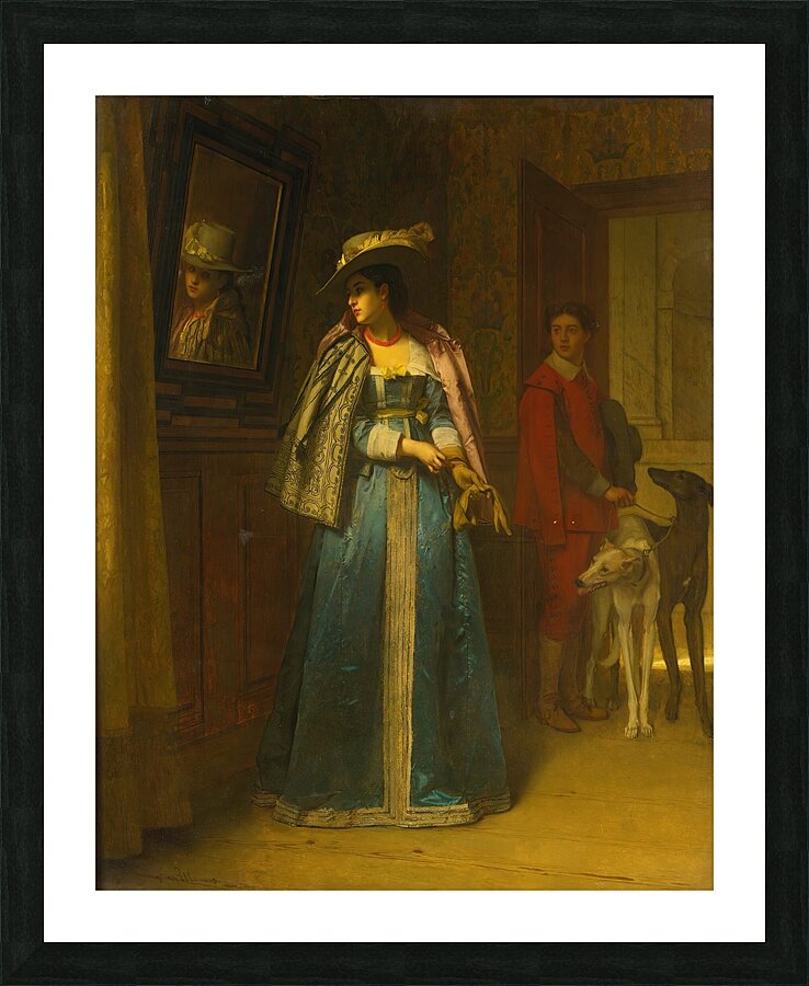 A Sideways Glance by Florent Willems [1823–1905] Picture Frame print