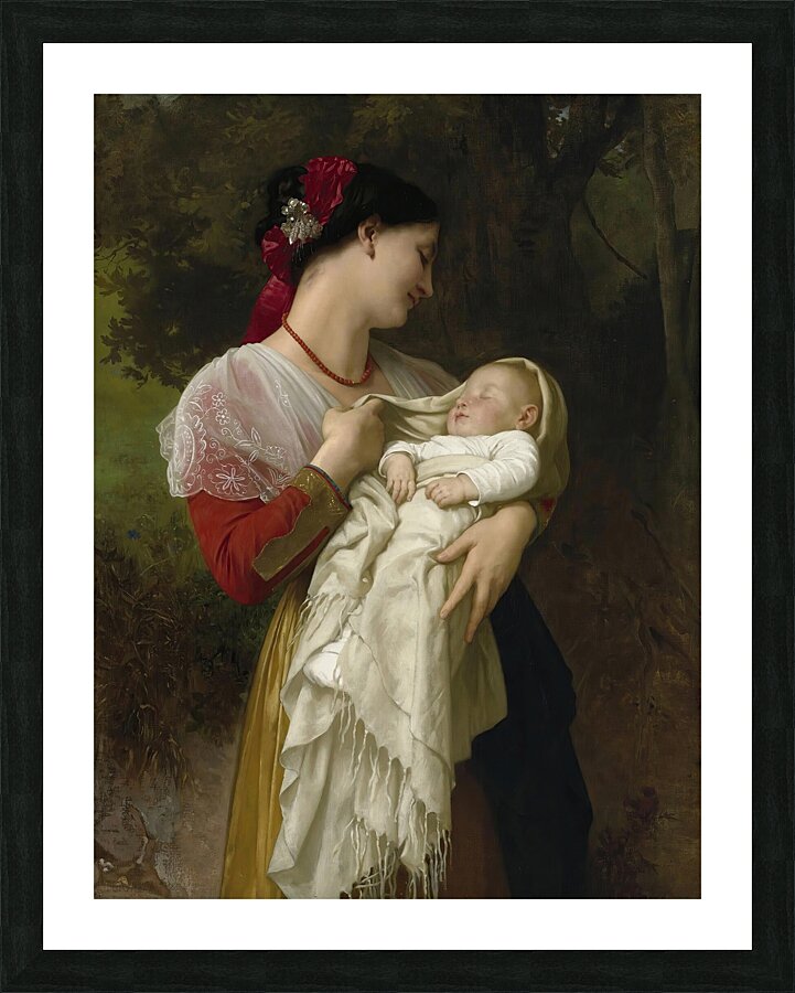 Admiration Maternelle by William Bouguereau [1825–1905] Picture Frame print
