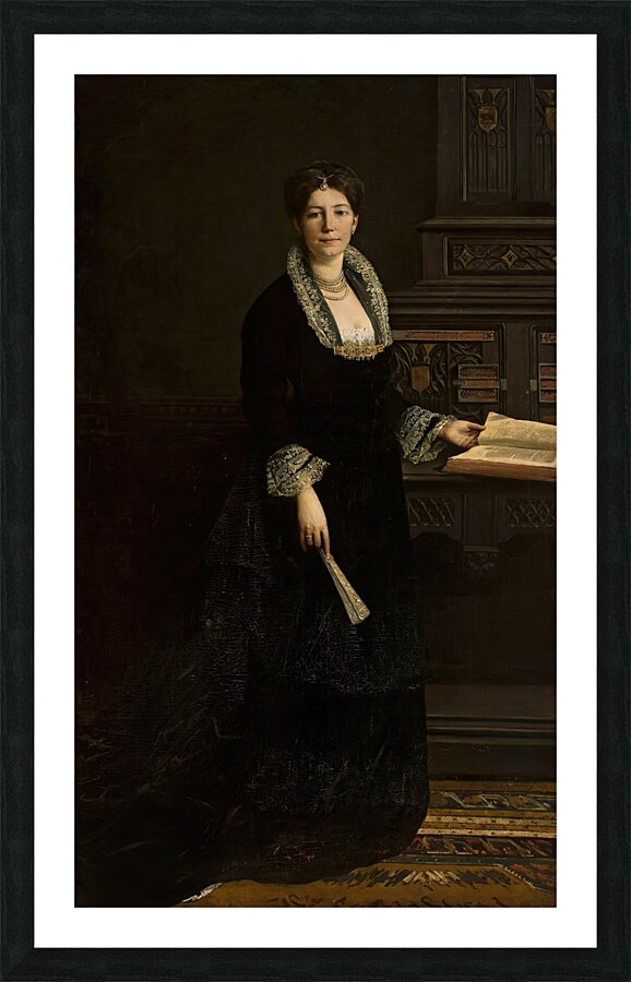 Portrait of a woman [1879] by Tadeusz Ajdukiewicz [1852–1916] Picture Frame print