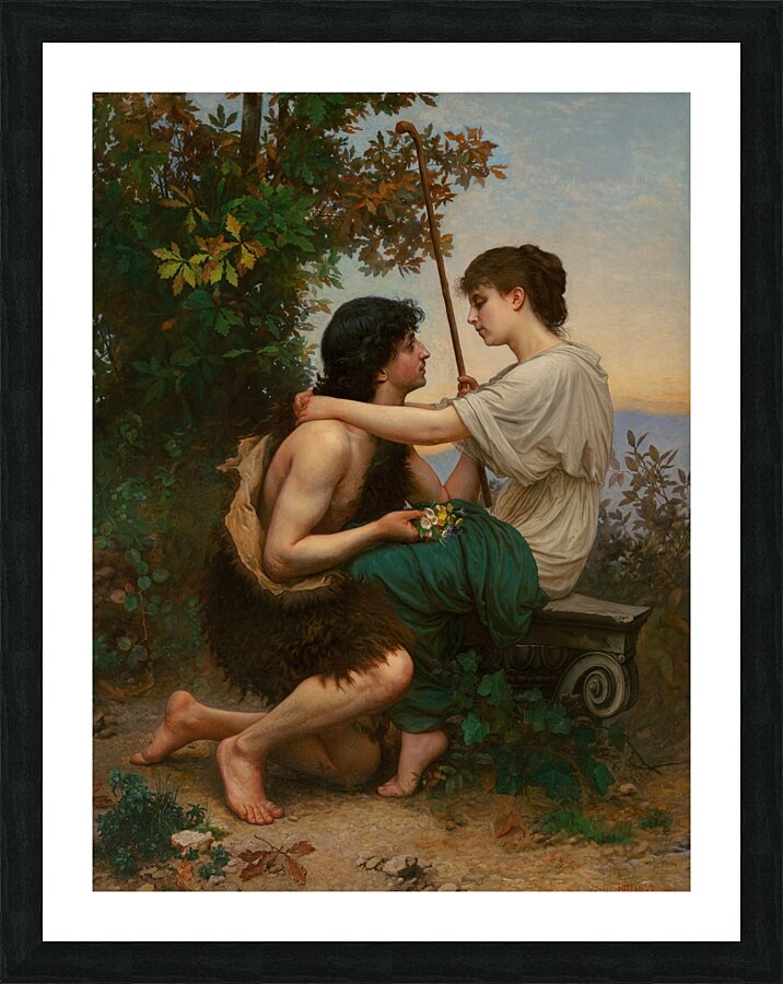 Daphnis and Chloe [1893] by Camille Félix Bellanger [1853–1923] Picture Frame print