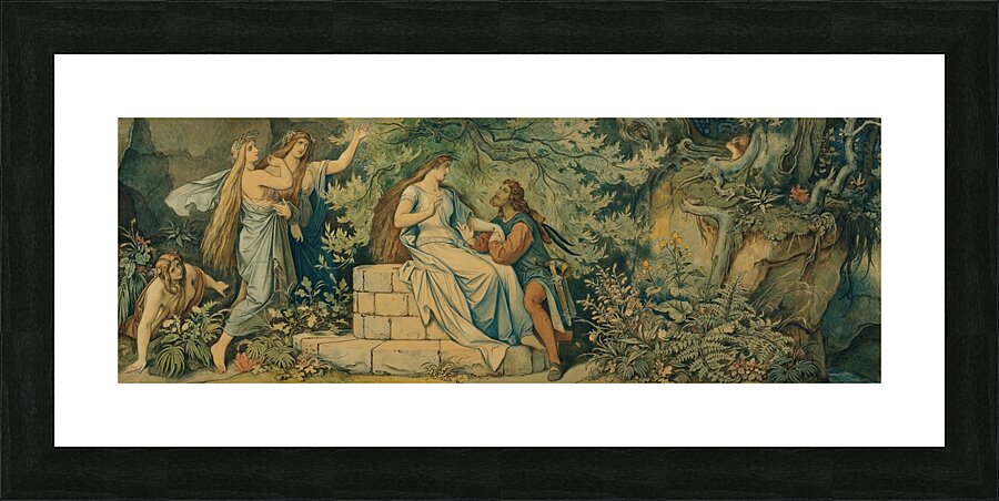 Die schöne Melusine. II. Am Waldbrunnen [1869] by Moritz von Schwind [1804–1871] Picture Frame print