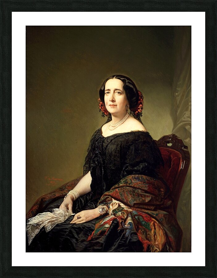 Gertrudis Goméz de Avellaneda [1857] by Federico de Madrazo y Kuntz [1815–1894] Picture Frame print