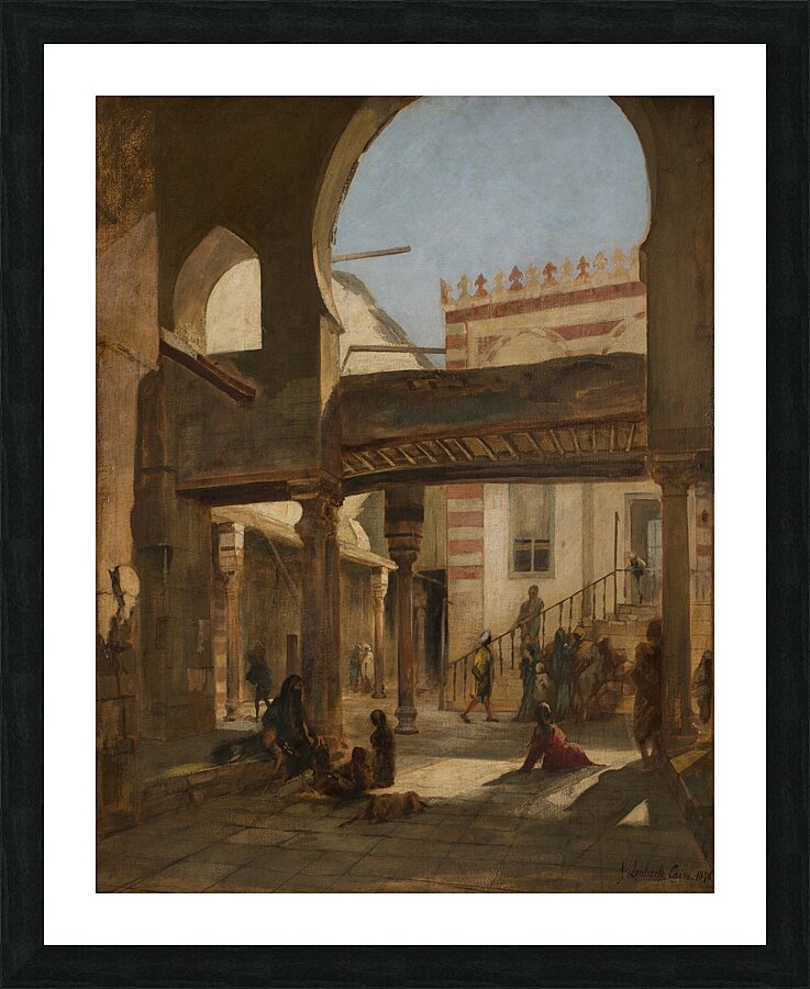 Szene im Kalaun Moscheen Komplex Kairo [1876] by Franz von Lenbach [1836–1904] Picture Frame print