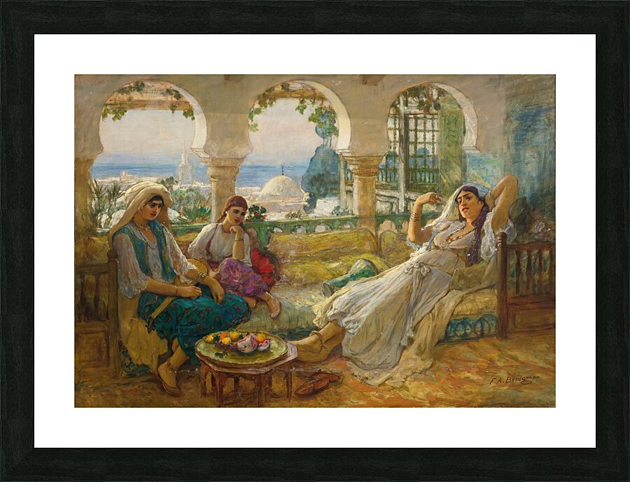 On The Terrace by Frederick Arthur Bridgman [1847–1928] Picture Frame print
