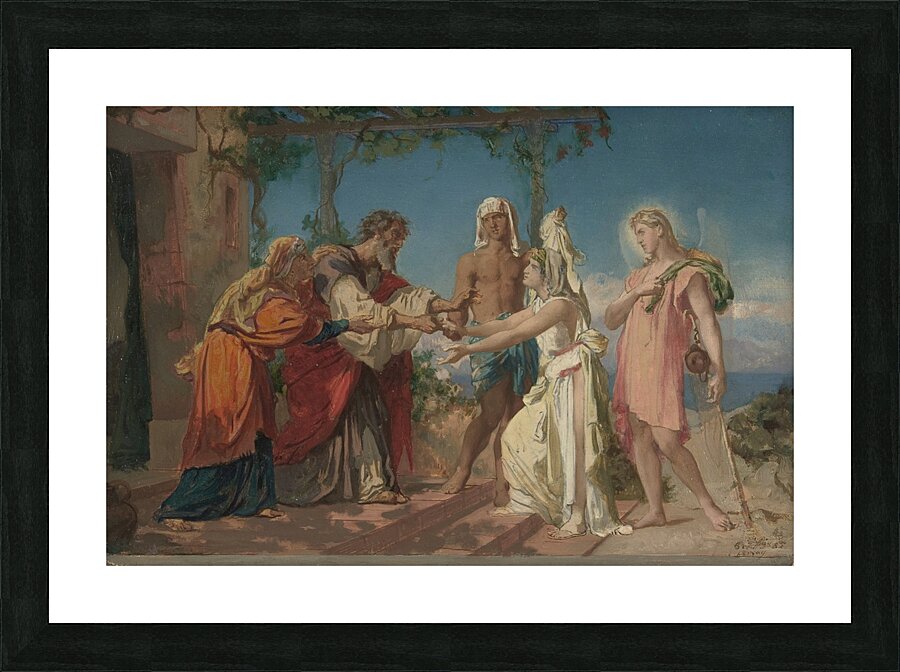 Tobias Brings His Bride Sarah to the House of His Father. Tobit [1830–82] by Henri Lehmann [1814–1882] Picture Frame print
