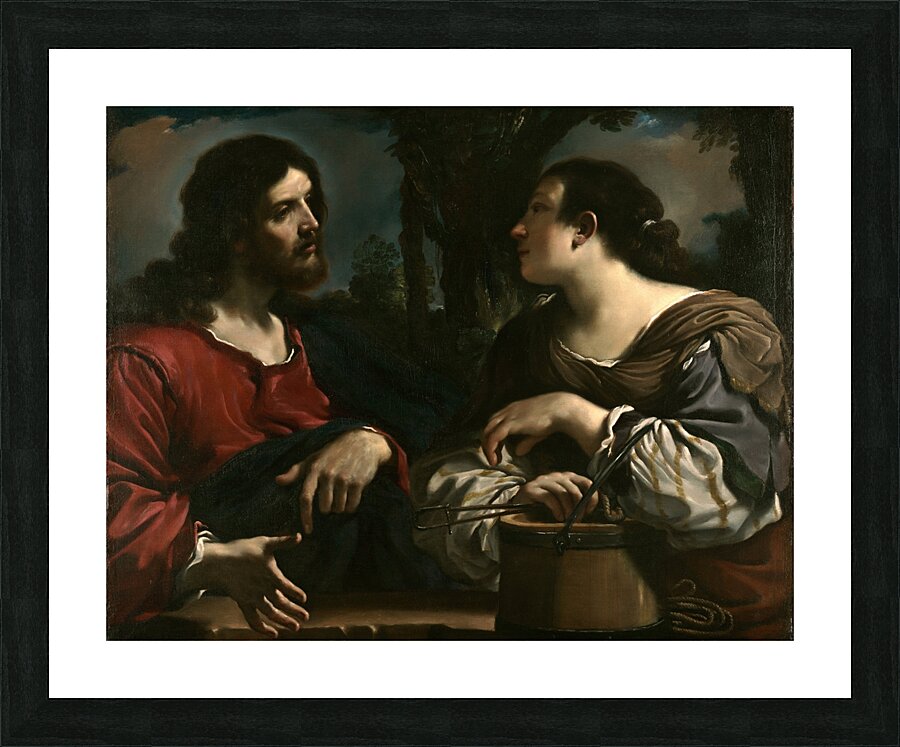 Christ And The Woman Of Samaria [1619–1620] by Guercino [1591–1666] Picture Frame print