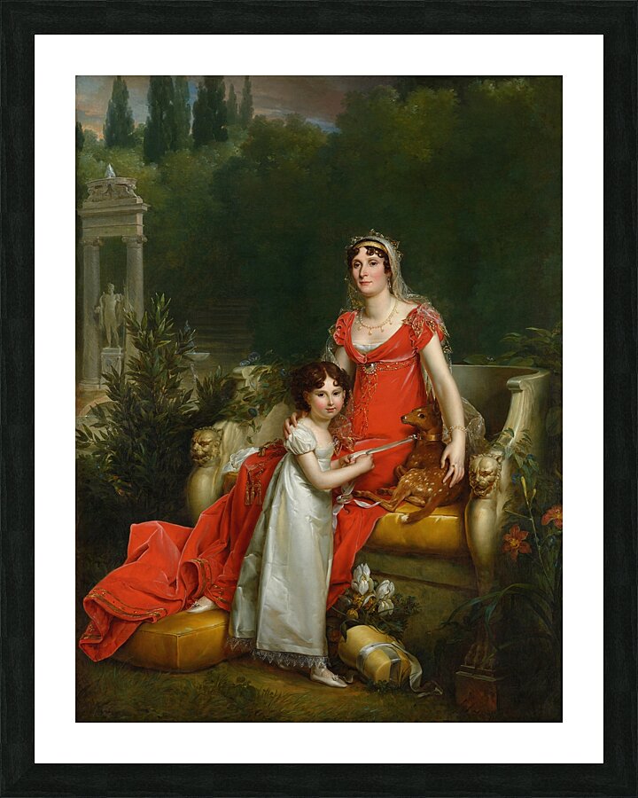 Elisa Bonaparte with her daughter Napoleona Baciocchi [1810] by François Gérard [1770–1837] Picture Frame print