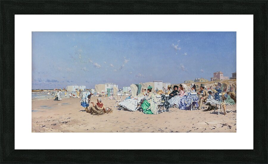 Beach At Scheveningen. Holland by Frederik Hendrik Kaemmerer [1839–1902] Picture Frame print