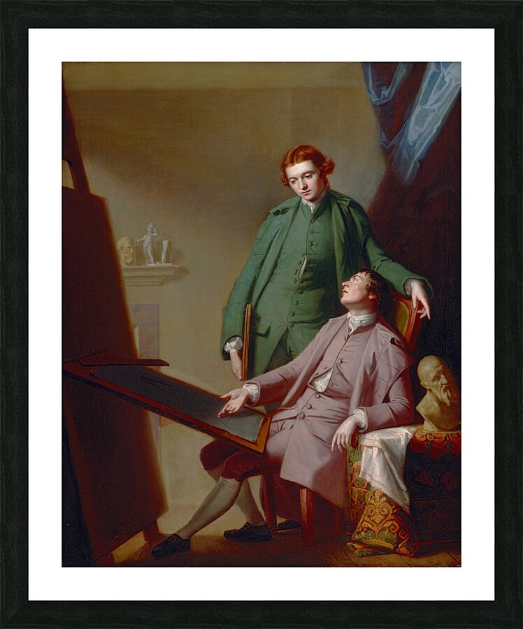 A Conversation [The Artist’s Brothers Peter and James Romney] [1766] by George Romney [1734–1802] Picture Frame print