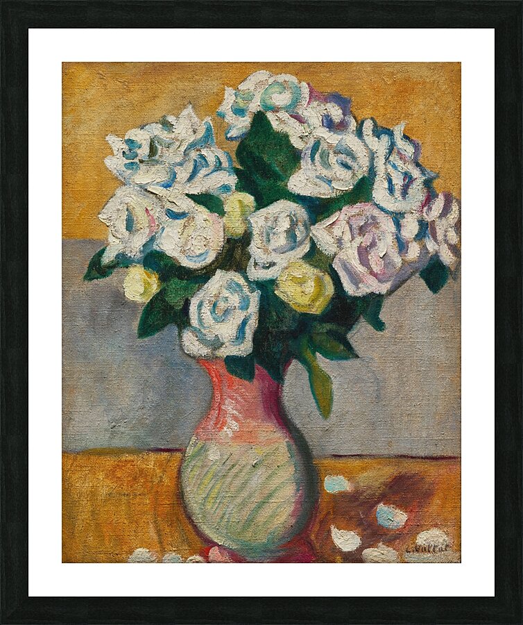 Bouquet de roses blanches [circa 1910] by Louis Valtat [1869–1952] Picture Frame print