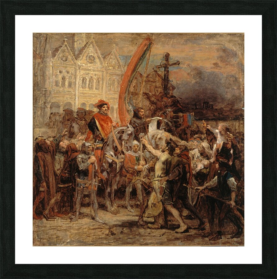 Etienne Marcel et la Grande Ordonnance de 1357 [1883] by Diogène Maillart [1840–1926] Picture Frame print