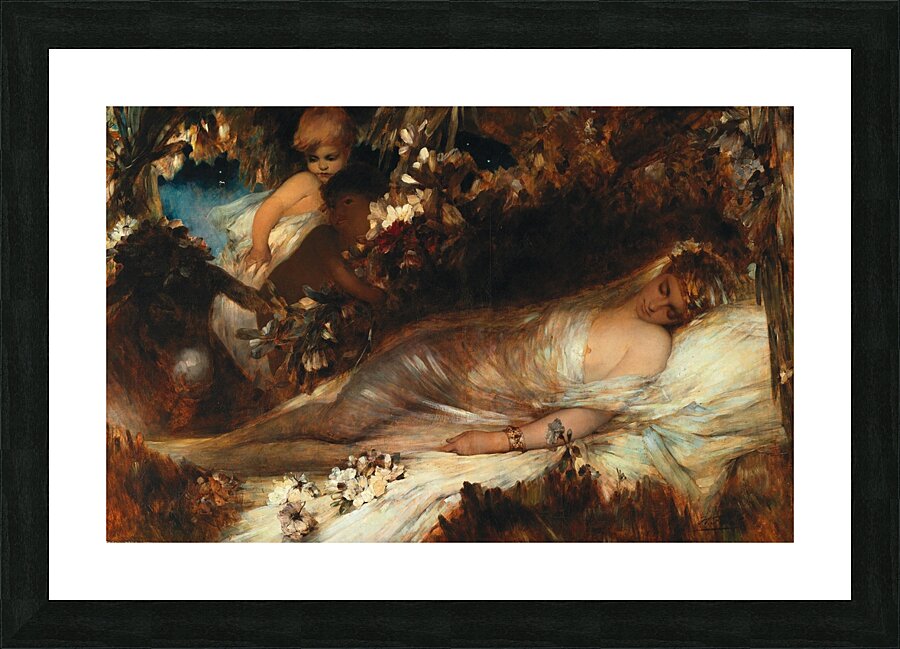 Titania Sleeping by Heinrich Faust [1843–1891] Picture Frame print