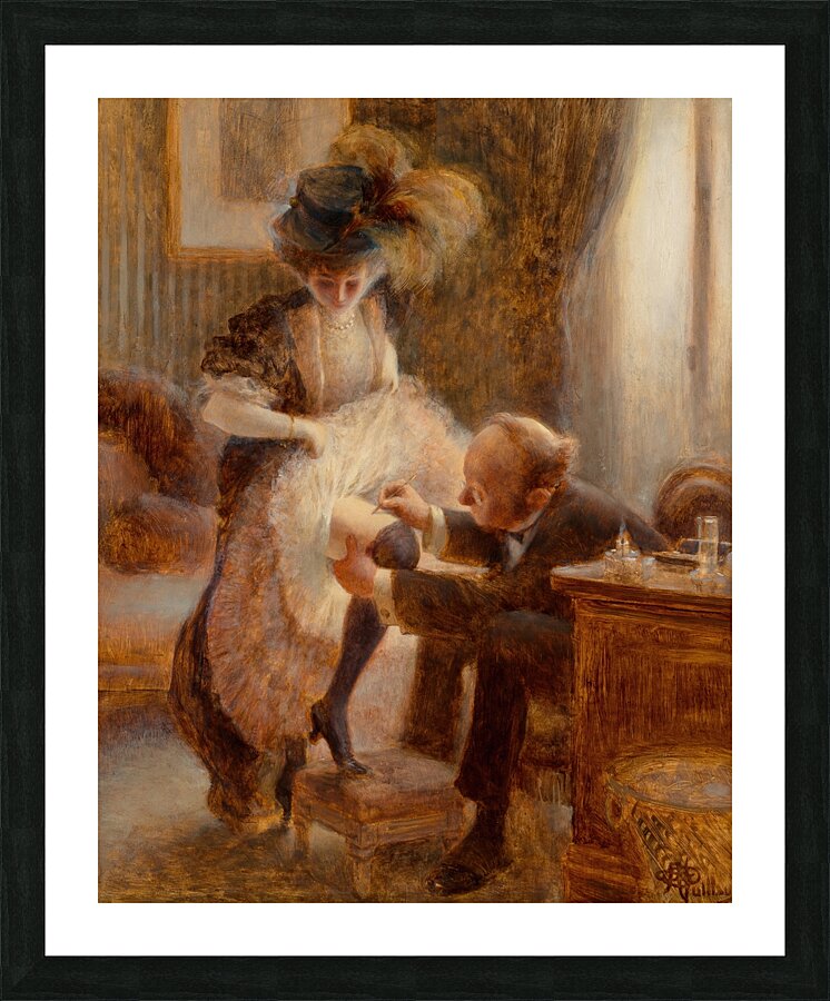 Lifting her petticoat by Albert Guillaume [1873–1942] Picture Frame print