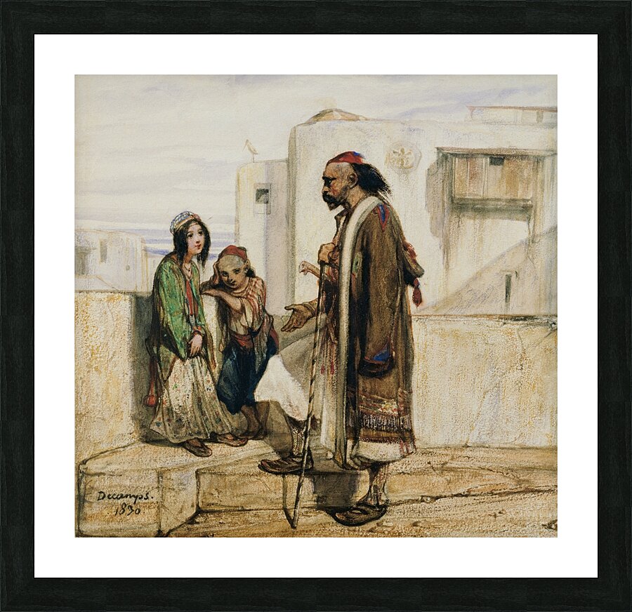 On the Roof of an Oriental House [1830] by Alexandre–Gabriel Decamps [1803–1860] Picture Frame print