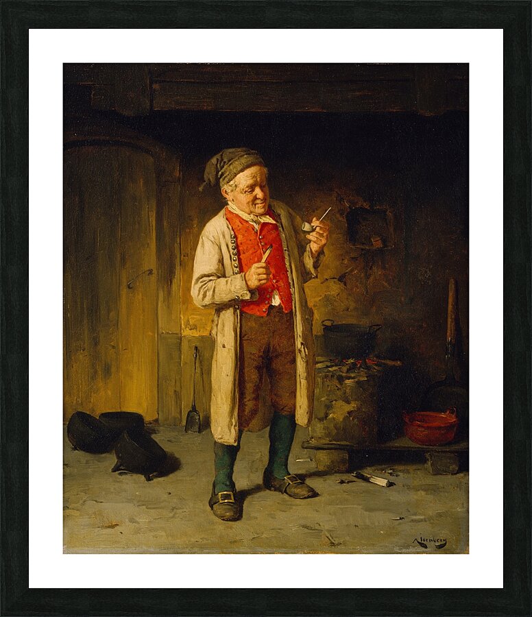 The New Pipe by August Jernberg [1826–1896] Picture Frame print
