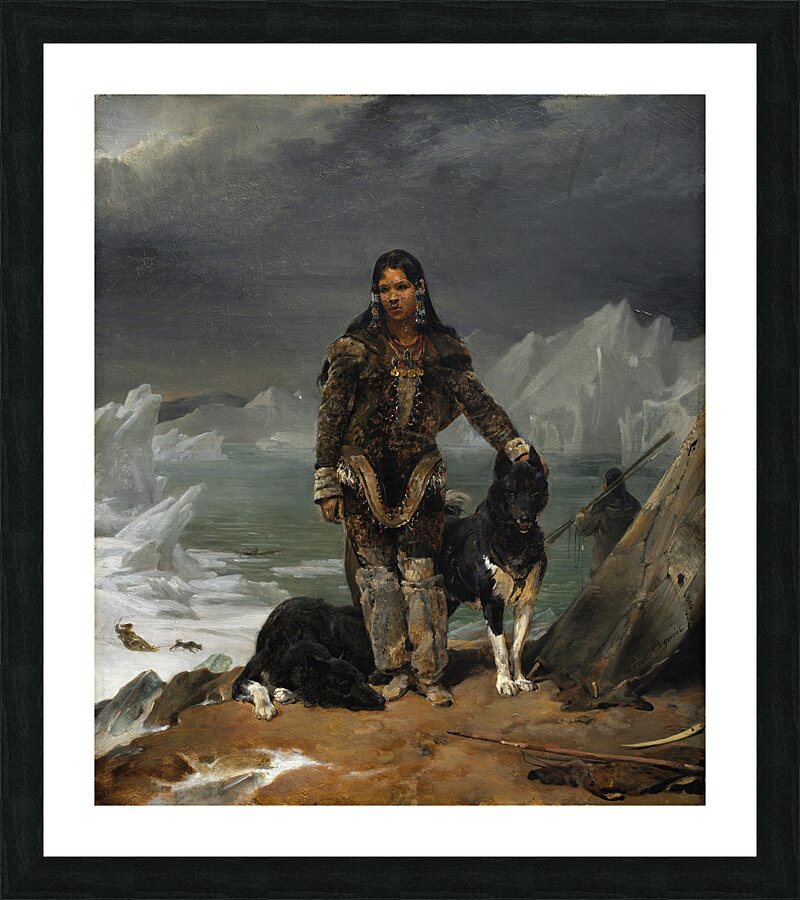 A Woman from the Land of Eskimos [1826] by Léon Cogniet [1794–1880] Picture Frame print