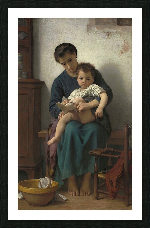 La grande soeur [1877] by William Bouguereau [1825–1905] Picture Frame print