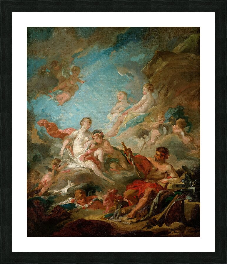 Venus in The Workshop Of vulcan [1757] by François Boucher [1703–1770] Picture Frame print