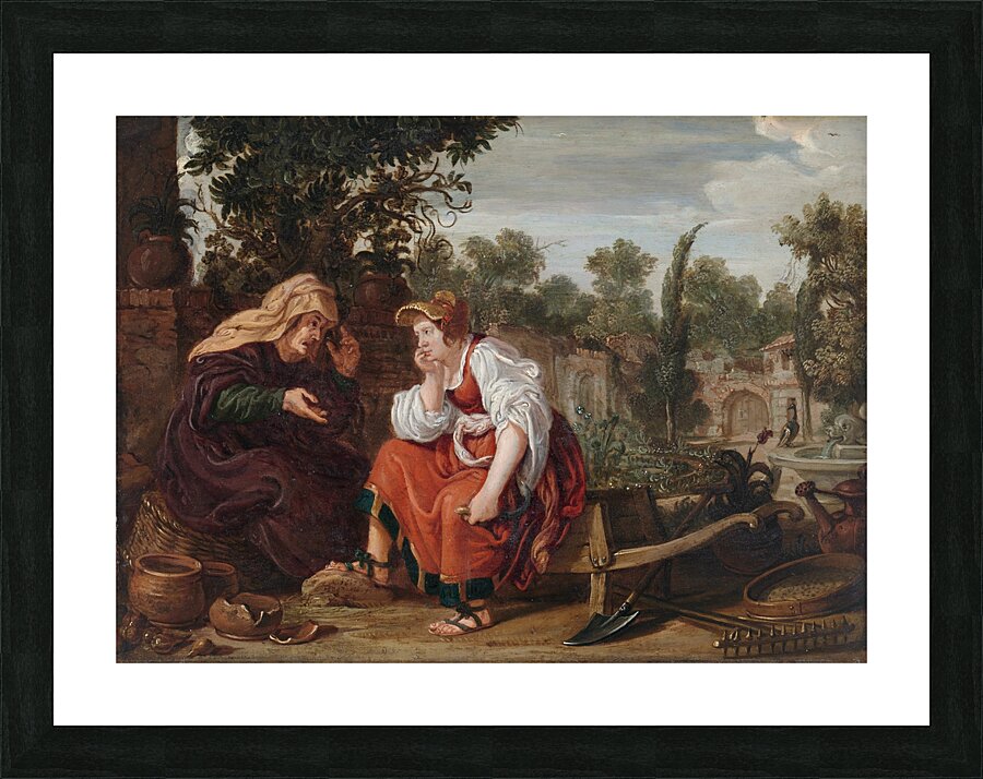 Vertumnus and Pomona [1617] by Jan Tengnagel [1584–1635] Picture Frame print