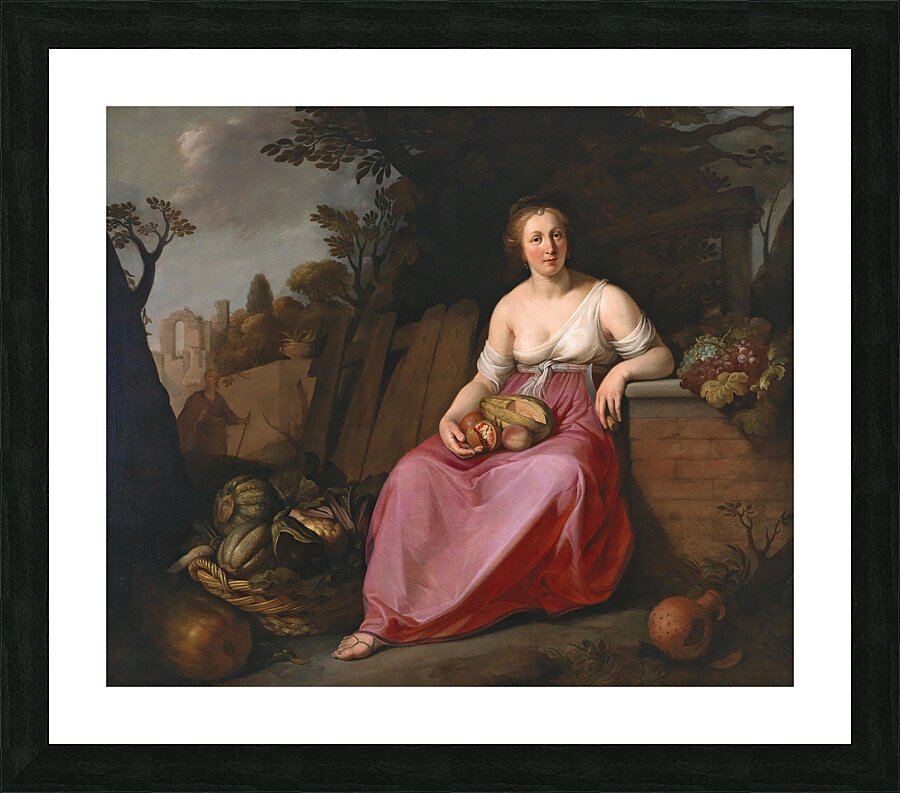 Vertumnus and Pomona [1647] by Hendrick Bloemaert [1601–1672] Picture Frame print